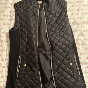 Quilted Black Vest with gold details
